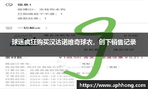 球迷疯狂购买汉达诺维奇球衣，创下销售记录